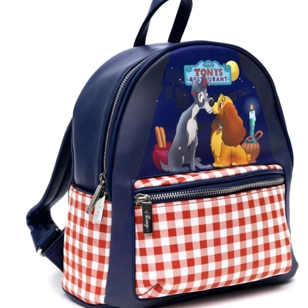 DANIELLE NICOLE DISNEY LADY & THE TRAMP KISSING MINI BACKPACK NEW~ - Picture 2 of 5